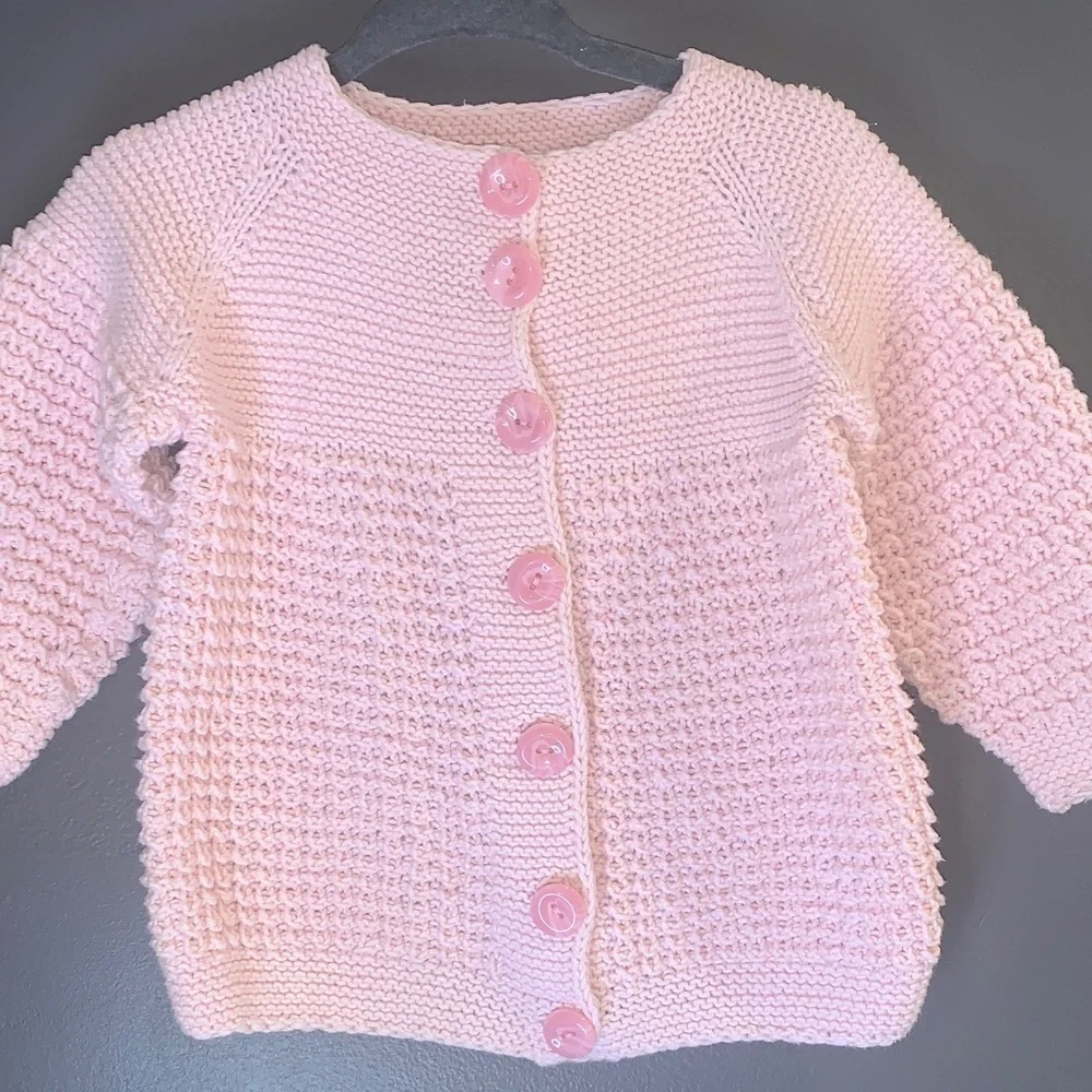 Pink Knit Kids Cardigan size 12M